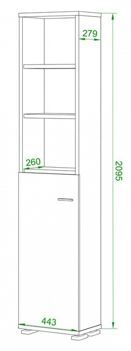 Стеллаж комбинированный Домино ПУ-20-2 MER_PU-20-2_SHK