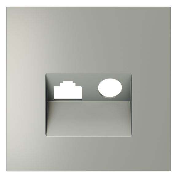 Накладка для розетки TV+RJ45 кат. 6 Voltum S70 (сталь) VLS002705