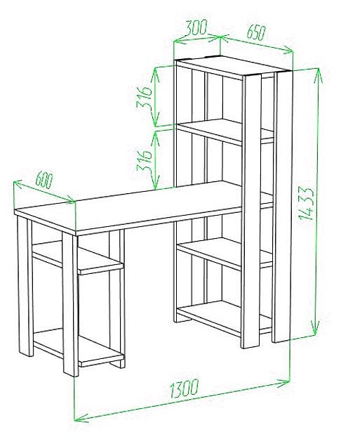 Стол компьютерный Slim СТН-145/130 MER_STN-145-130_V