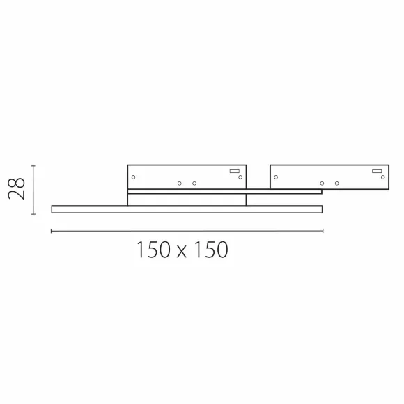 Схема размеров трековый однофазный светильник отраженного света Lightstar Linea 236141Q Схема размеров трековый однофазный светильник отраженного света Lightstar Linea 236141Q