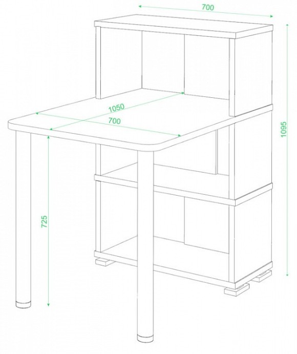Стол компьютерный Домино СБ-10М/3 MER_SB-10M_3_SHBESH