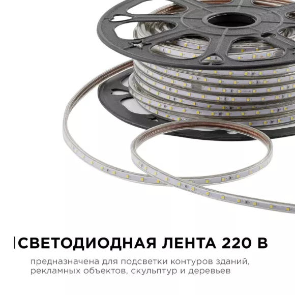 Светодиодная лента OGM Эконом 220В 2835 5Вт/м 6500К 50м IP65 O17-03 Светодиодная лента OGM Эконом 220В 2835 5Вт/м 6500К 50м IP65 O17-03