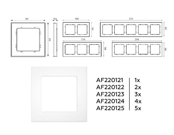 Рамка пятиместная Ambrella Volt Techno AF220125