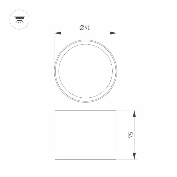 Накладной светильник Arlight SP-BISCOTTO-R90-8W Warm3300-MIX (BK, 80 deg, 230V) 054911 Накладной светильник Arlight SP-BISCOTTO-R90-8W Warm3300-MIX (BK, 80 deg, 230V) 054911