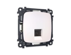 Комплект механизма телефонной розетки RJ-11(4P4C) со шторкой Ambrella Volt Omega MO212030