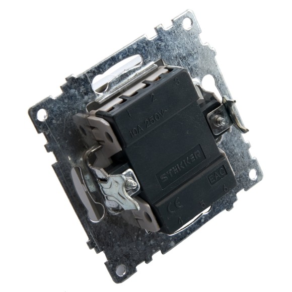 Выключатель 2-клавишный c индикатором Stekker Катрин 39593