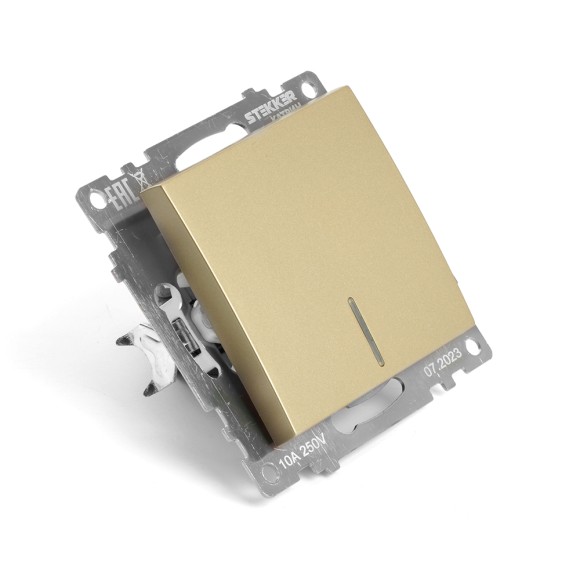 Выключатель 1-клавишный c индикатором Stekker Катрин GLS10-7101-08 49215