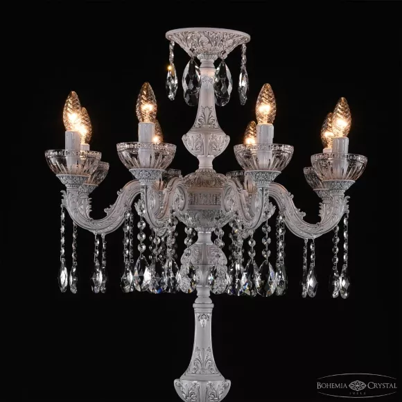 Торшер Bohemia Ivele Crystal AL79101T/8/175 A WMN P Clear/M-1G, Белый, Металл, Классика стиль, крупный план