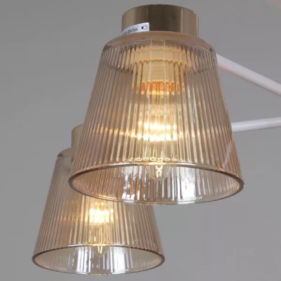 Люстра на штанге Reluce 20560-0.3-05 WH+FG, Разноцветный, Янтарный, Металл, крупный план Люстра на штанге Reluce 20560-0.3-05 WH+FG, Разноцветный, Янтарный, Металл, крупный план