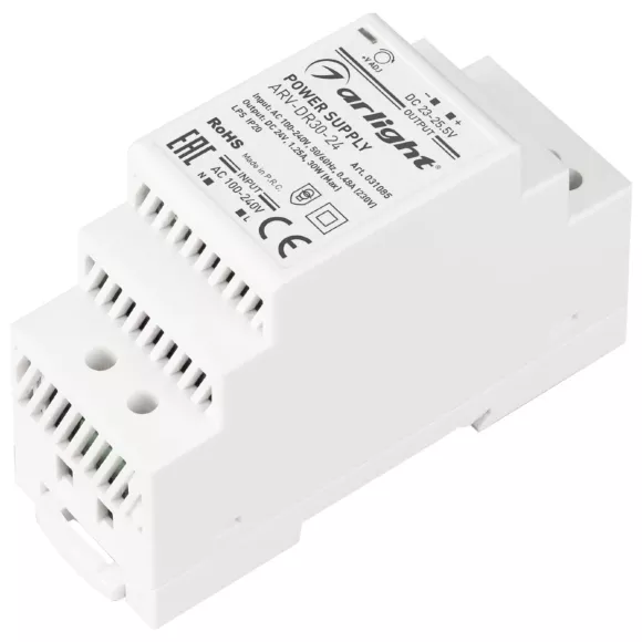 Блок питания Arlight ARV-DR30-24 (24V, 1.25A, 30W) 031085 Блок питания Arlight ARV-DR30-24 (24V, 1.25A, 30W) 031085