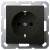 Розетка SHUKO Jasmart с защитными шторками 16A 250V 2P+T черный матовый (soft touch) G5501PB