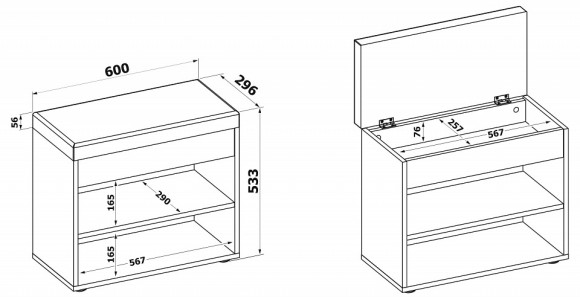 Банкетка-стеллаж для обуви ТО-31 SK_00-00012950