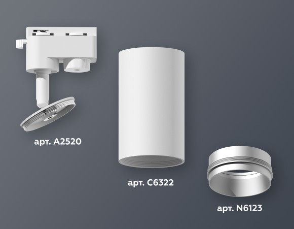 Трековый однофазный светильник Ambrella Light Track System XT6322043 (A2520, C6322, N6123)