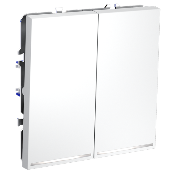 Выключатель двухклавишный с подсветкой Voltum S70 VLS020202