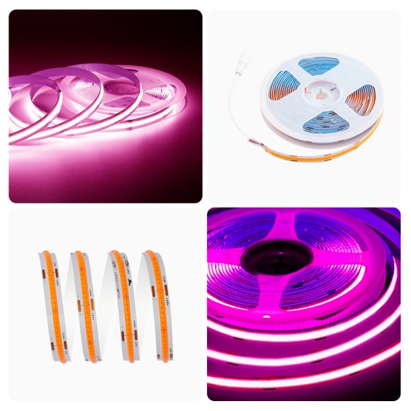 Светодиодная лента Apeyron 2м, 24В, 11Вт/м, COB, 352д/м, IP20 Розовый 181ОО