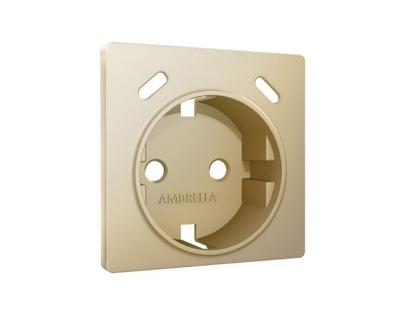 Лицевая панель Alfa (Шампань) для электрической розетки с/з со шторками 2USB C+C Quant Ambrella Volt AP6105