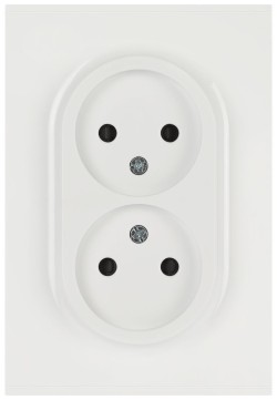 Розетка ЭРА Arktik 16-2107-01 без заземления двойная 2X2P 16А-250В белый Б0071681