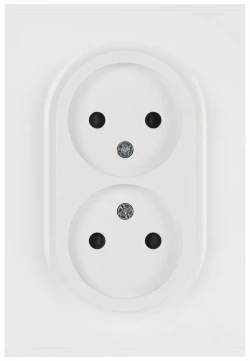 Розетка ЭРА Arktik 16-2107-01 без заземления двойная 2X2P 16А-250В белый Б0071681