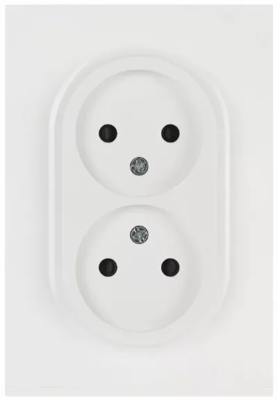 Розетка ЭРА Arktik 16-2107-01 без заземления двойная 2X2P 16А-250В белый Б0071681