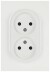 Розетка ЭРА Arktik 16-2107-01 без заземления двойная 2X2P 16А-250В белый Б0071681