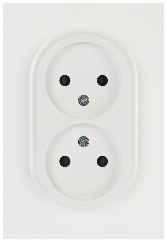 Розетка ЭРА Arktik 16-2107-01 без заземления двойная 2X2P 16А-250В белый Б0071681