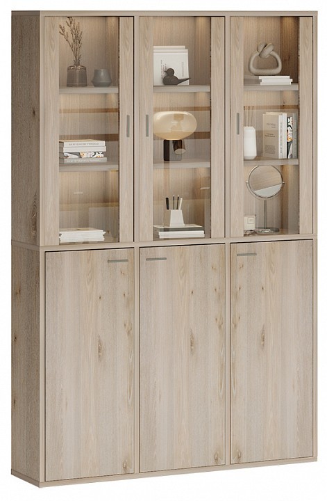 Шкаф-витрина Домино СУ(ш3в2)+3ФГ+3ФС MER_SUsh3v2-3FG-3FS-N-nelson