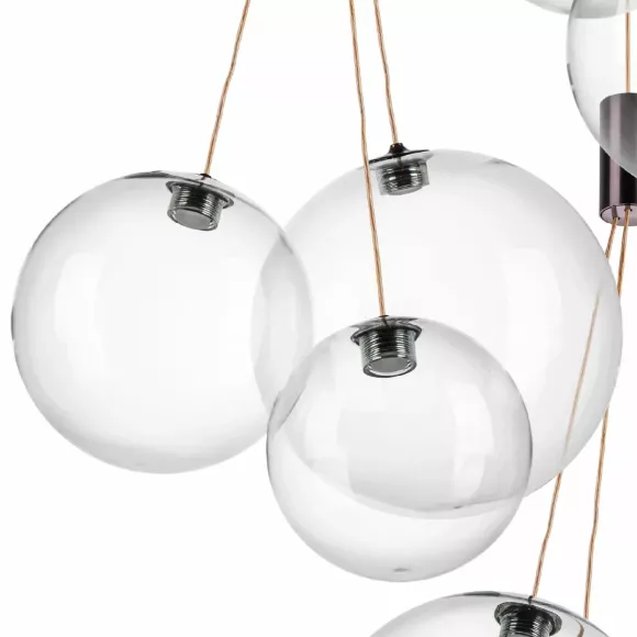 Подвесная люстра Lightstar Sferetta 801180, Красный, Прозрачный, Теплый белый, декоративные элементы крупным планом Подвесная люстра Lightstar Sferetta 801180, Красный, Прозрачный, Теплый белый, декоративные элементы крупным планом