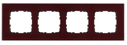 Рамка 4-постовая стекло цвет Гранатовый Jasmart G1004GH