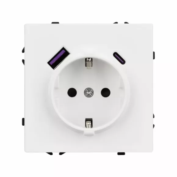 Розетка зк со шторками с USB тип А+С софт-тач белый кварц Arlight SCT-MUAC-SFPL-WH (250V, 16A) 054284(1)