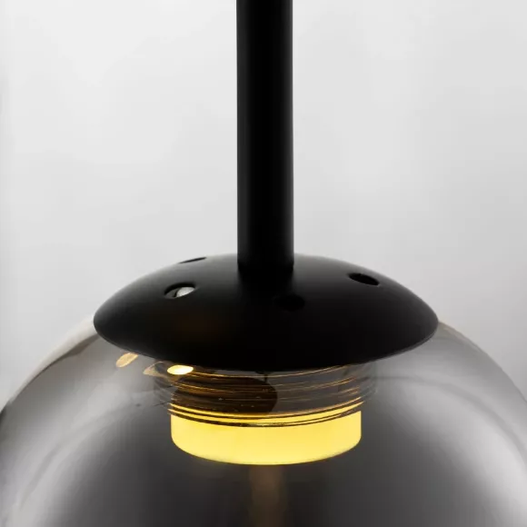 Подвесной светильник Citilux Signature CL247023, Черный, Дымчатый, Теплый белый, декоративные элементы крупным планом Подвесной светильник Citilux Signature CL247023, Черный, Дымчатый, Теплый белый, декоративные элементы крупным планом