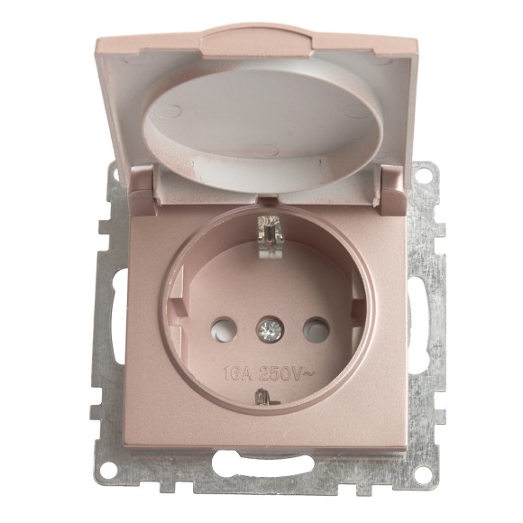 Розетка 1-местная с/з с защитной шторкой Stekker Катрин 39594