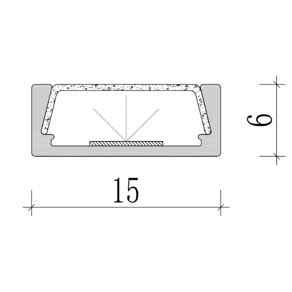 Накладной алюминиевый профиль М1506 Fiberli 14120101