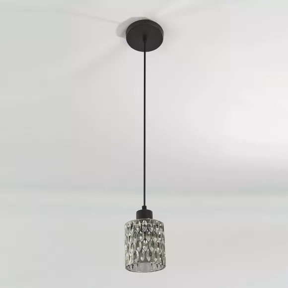 Подвесной светильник Escada 466/1S Dark Smoky, Черный, Дымчатый, Металл, крупный план
