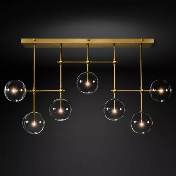 Потолочный светильник Delight Collection Globe Mobile KG0835P-7A brass, Латунь, Прозрачный, Металл Потолочный светильник Delight Collection Globe Mobile KG0835P-7A brass, Латунь, Прозрачный, Металл