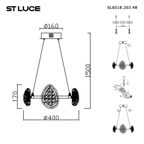 Подвесная светодиодная люстра ST Luce Enigma SL6018.203.48
