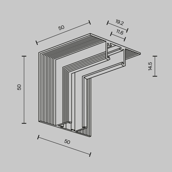 Коннектор угловой внутренний Exility X встраиваемый под ГКЛ 12,5мм Maytoni TRA239ICL-42.12B