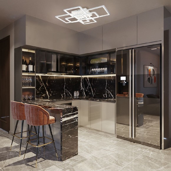 Потолочная светодиодная люстра с пультом управления Escada Plain 10286/8LED