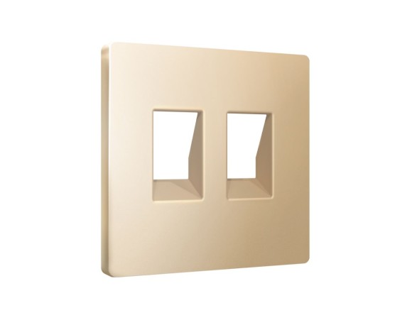 Лицевая панель Alfa (Шампань) для компьютерной/телефонной двойной розетки RJ-45/RJ-11 Quant Ambrella Volt AP6121