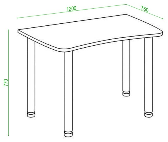 Стол офисный Домино Lite СКЛ-Софт120МО MER_SKL-Soft120MO-CHBE