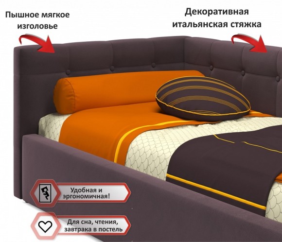Кровать односпальная Bonna с матрасом Promo B Cocos 2000x900 NMB_TE-00003366