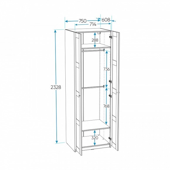 Шкаф платяной Макс SHST_2.06.01.030.4
