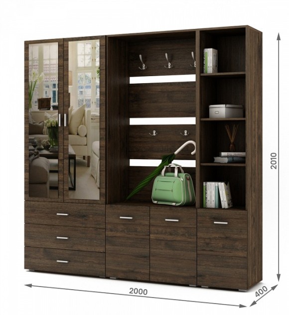 Стенка для прихожей Мартин-3 MAS_PRM-3-DAT