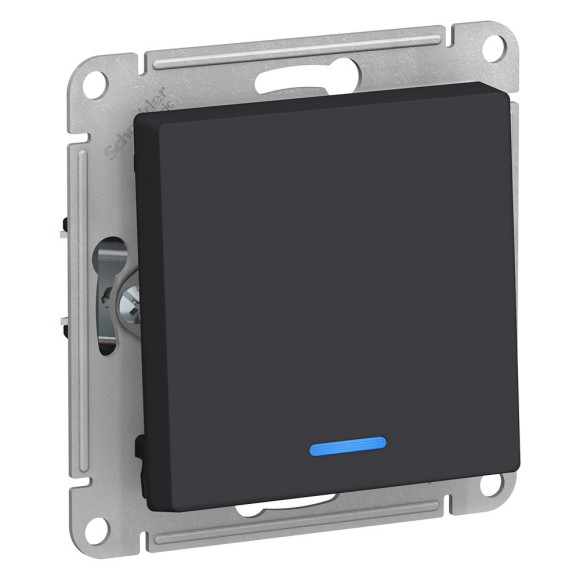 Выключатель 1-клавишный с подсветкой, сх.1а, 10АХ Systeme Electric AtlasDesign Карбон ATN001013