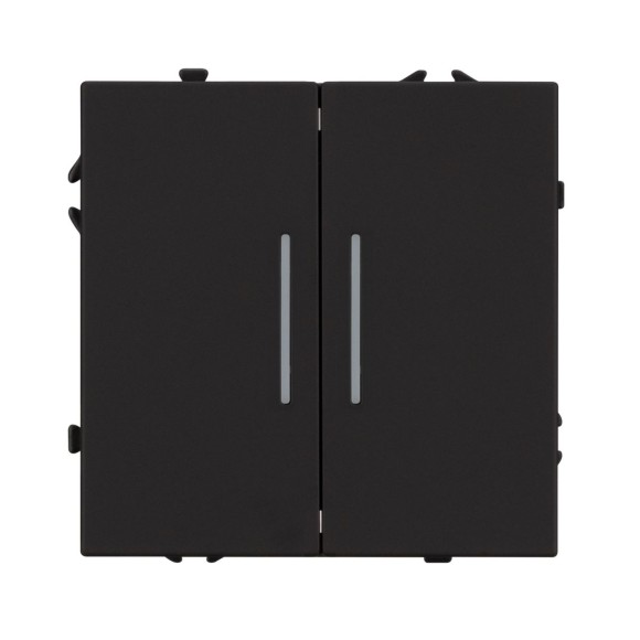 Механизм выключателя двухклавишный проходной Arlight LED SWT-NOBE-MKP2-SFPL-L-BK (230V, 10A) 054267