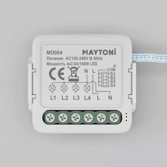 W-Fi выключатель четырехканальный Maytoni Smart home MD004 W-Fi выключатель четырехканальный Maytoni Smart home MD004
