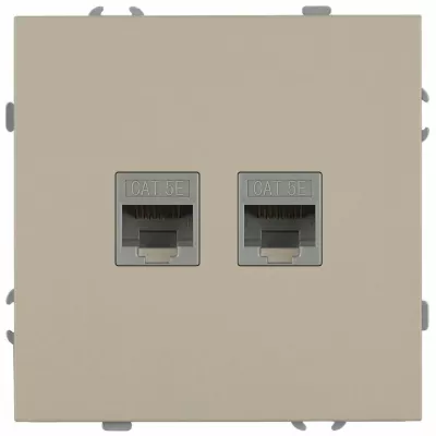 Розетка Эра Galaxy 15-3108-04 информационная двойная 2XRJ45 IP20 шампань Б0070762