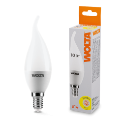 Светодиодная лампа WOLTA 10Вт 3000K E14 свеча матовая 25YCD10E14