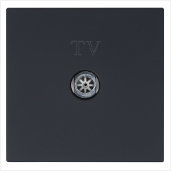 Розетка TV Φ9.5mm оконечная с накладкой, цвет Черный матовый (soft touch) Jasmart FD6001PBM