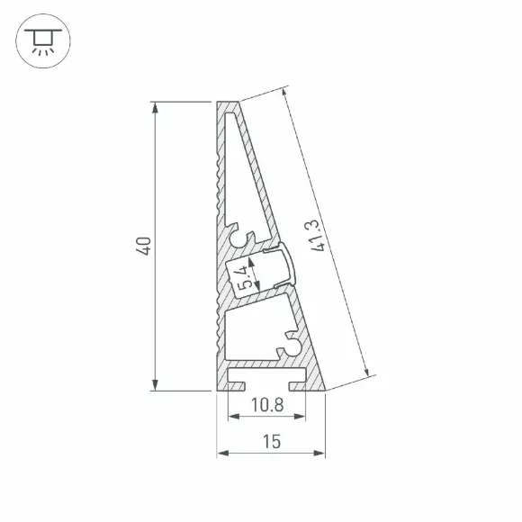 Алюминиевый профиль Arlight PLINTUS-H40-2000 BLACK 052398 Алюминиевый профиль Arlight PLINTUS-H40-2000 BLACK 052398