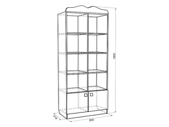 Стеллаж комбинированный Фэнтези MDF-03 MBS_MDF-03